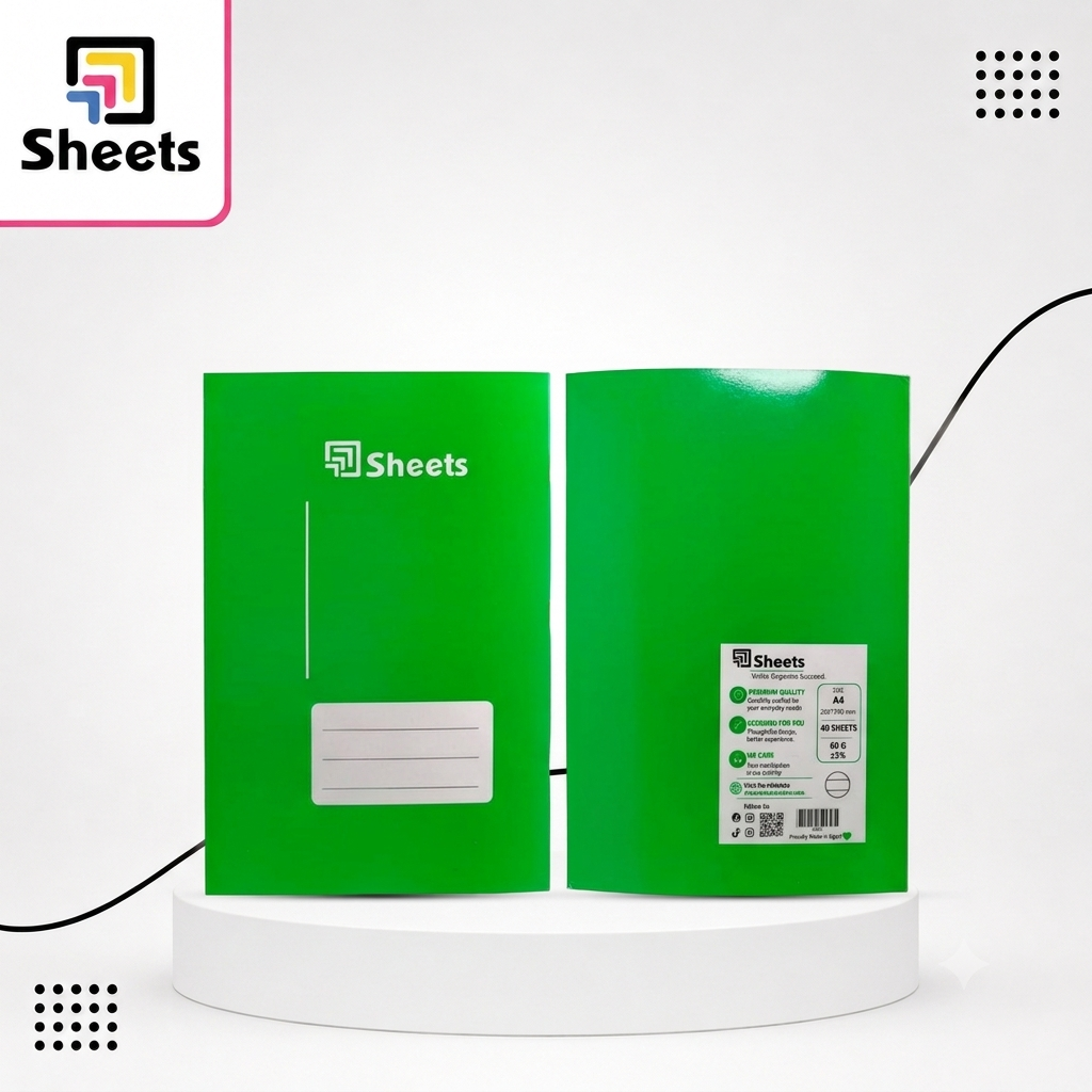 Sheets 40 sheets arabic - Code 9802 (2) Sheets Lined Notebook – 40 Sheets A4 (Green) - Image 1