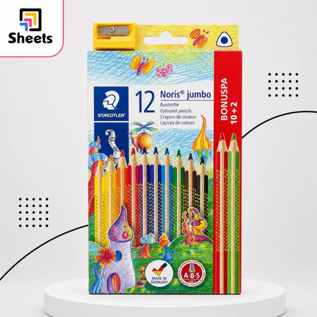 Staedtler Noris Jumbo Coloured Pencils – 12 Colors