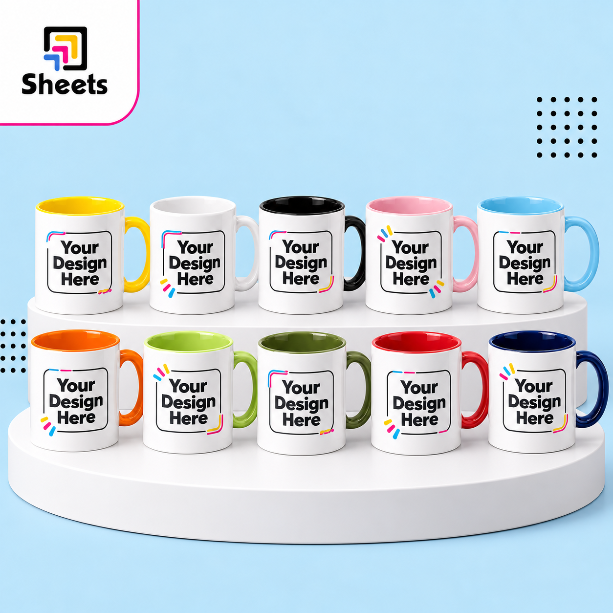 Ten-Color Customizable Mug Display Sample Mug - Image 1