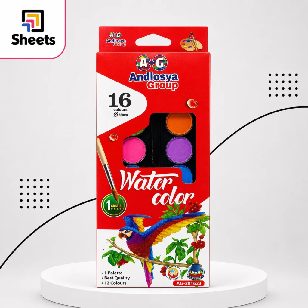 Water Colour Paint Set – 16 Colors