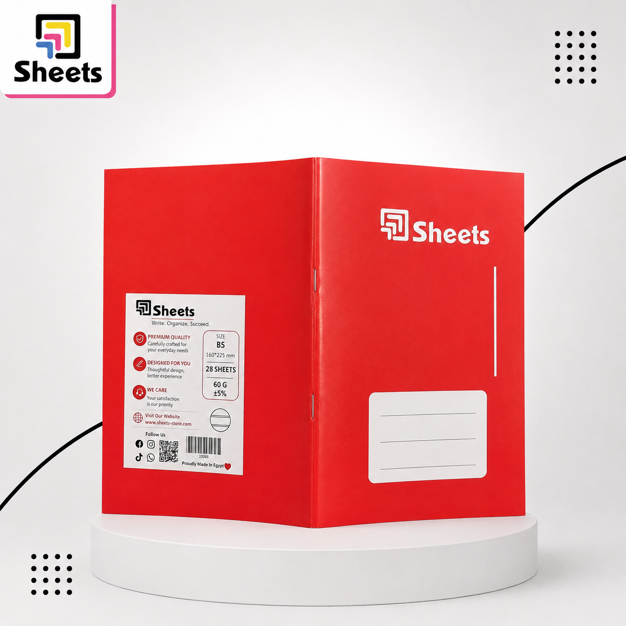 10088 - ( كود 10088 ) - ( القسم ادوات مكتبية ) - ( الصنف Sheets 28 A5 انجليزي ) سعر البيع 12 (3) Sheets Double Lined Notebook A5 – 28 Sheets (Red) - Image 1
