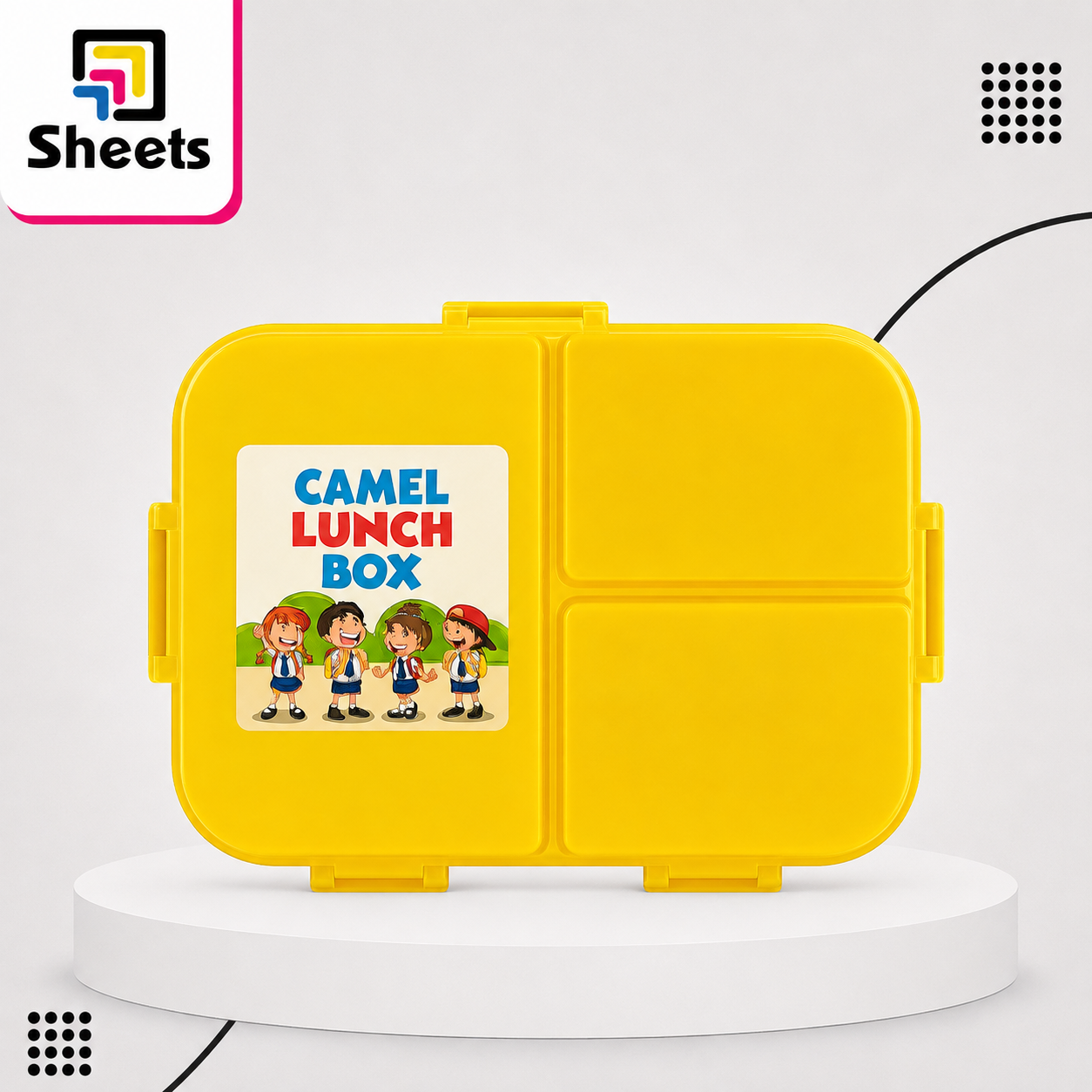 10207 - ( كود 10207 ) - ( القسم ادوات مكتبية ) - ( الصنف CAMEL LUNCH BOX مقسم دورين ) سعر البيع 110 Camel Lunch Box – 2-Tier Yellow - Image 1