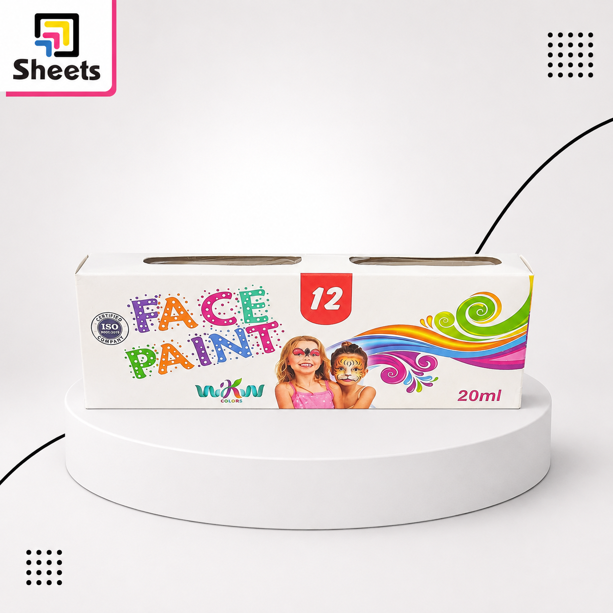 10393 - ( كود 10393 ) - ( القسم ادوات مكتبية ) - ( الصنف WKW-Face paint 12 colors cups 2 rows(4) ) سعر البيع 100 (1) WKW Face Paint 12 Colors Cups | 2 Rows - Image 1