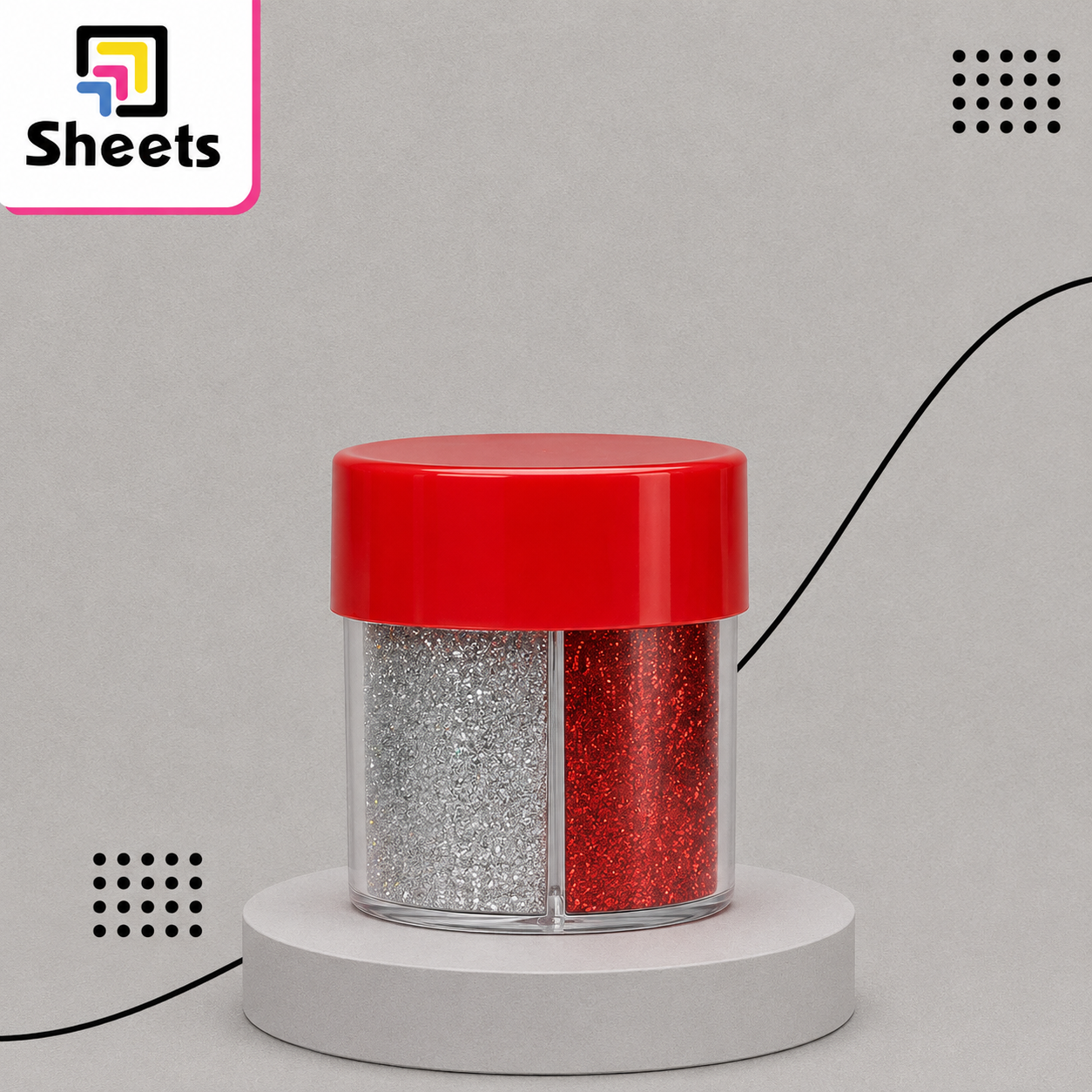 1492 - ( كود 1492 ) - ( القسم مبيعات ) - ( الصنف برطمان جليتر6 لون Glitter Jar ) سعر البيع 75 6-Color Glitter Jar - Image 1
