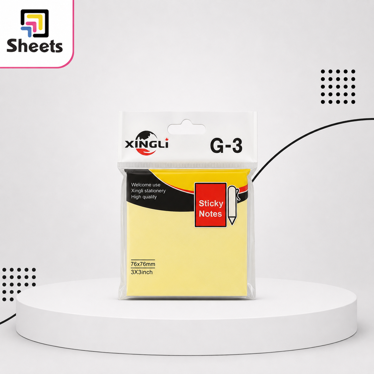 1882 - ( كود 1882 ) - ( القسم مبيعات ) - ( الصنف Xingli G-3 Sticky Notes ساده ) سعر البيع 15 Xingli G-3 Simple Sticky Notes - Image 1
