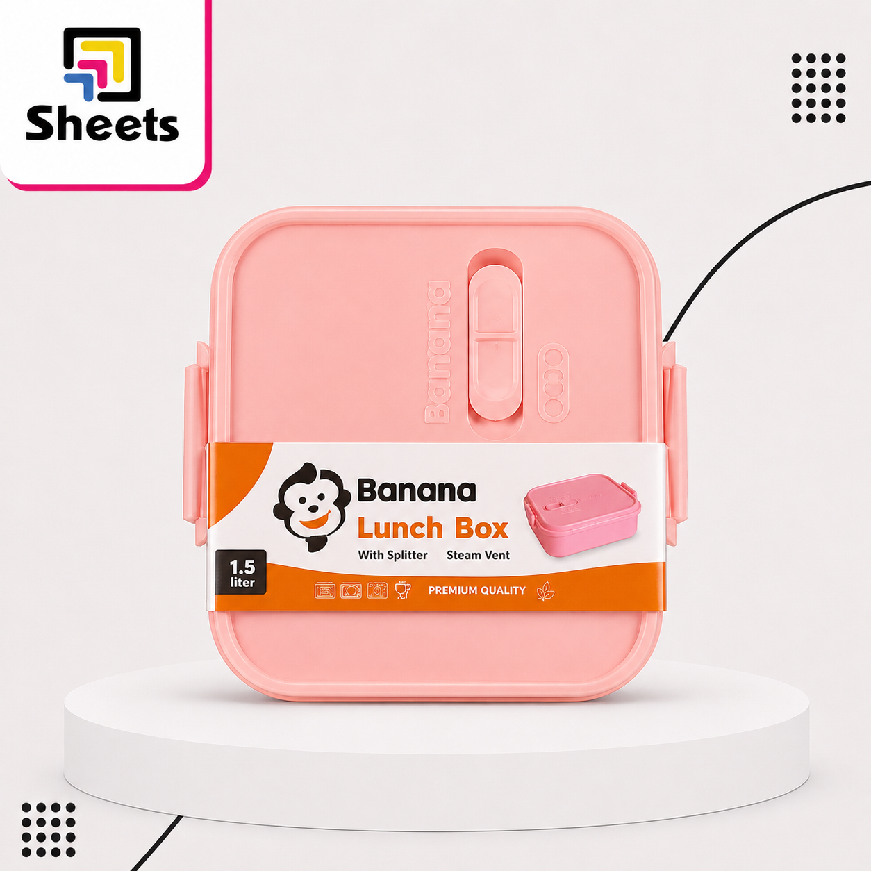 2905 - ( كود 2905 ) - ( القسم ادوات مكتبية ) - ( الصنف Banana Lunch Box 1.5 L ) سعر البيع 200 Banana Lunch Box 1.5L – Soft Coral Pink - Image 1