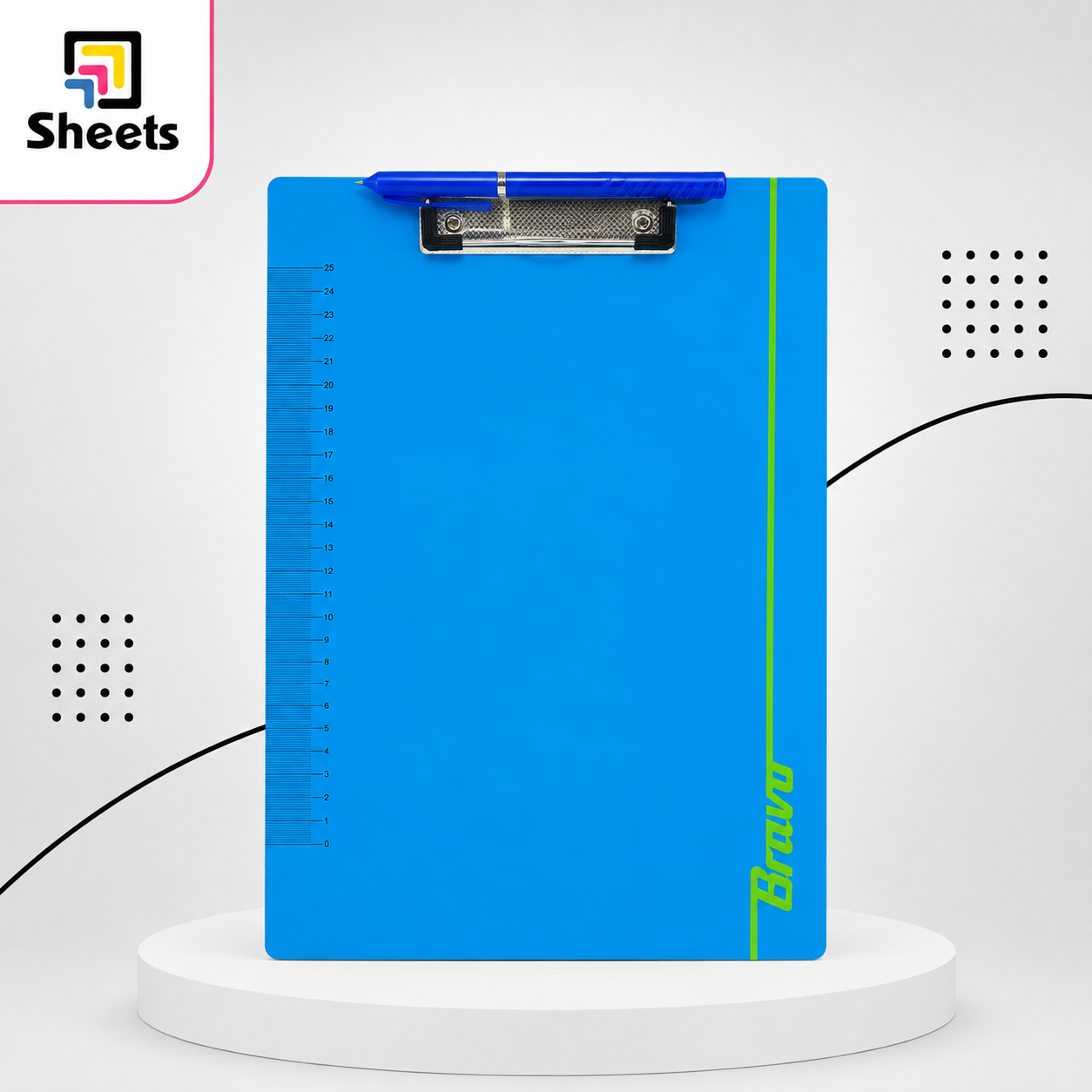 474 - ( كود 474 ) - ( القسم ادوات مكتبية ) - ( الصنف Bravo clip board pen ) سعر البيع 30 Bravo Clip Board Pen – Blue - Image 1