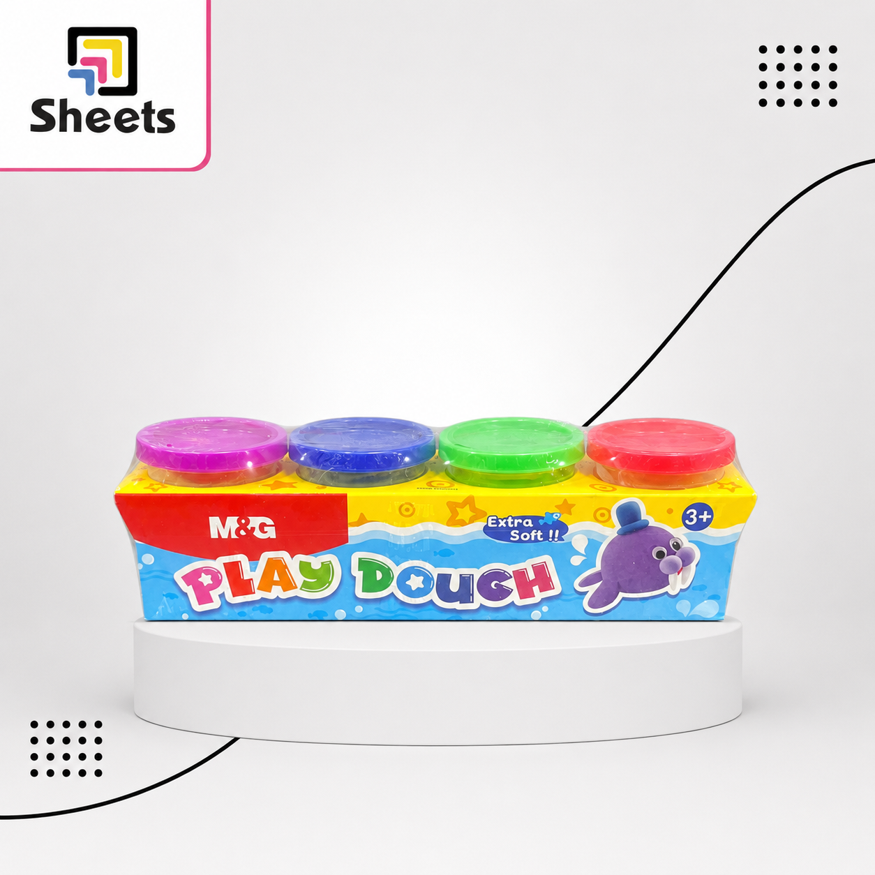 7382 - ( كود 7382 ) - ( القسم ادوات مكتبية ) - ( الصنف MG play dough 4PCS set AKE040D0 ) سعر البيع 160 M&G Play Dough – 4 PCS Set - Image 1