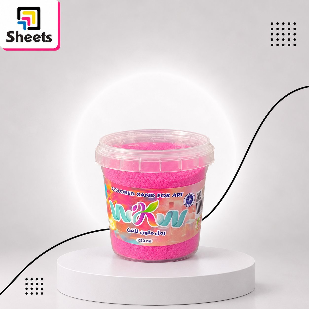 8098 - ( كود 8098 ) - ( القسم ادوات مكتبية ) - ( الصنف wkw colored sand for art 250ml ) سعر البيع 35 WKW Colored Sand for Art 250ML | Pink - Image 1