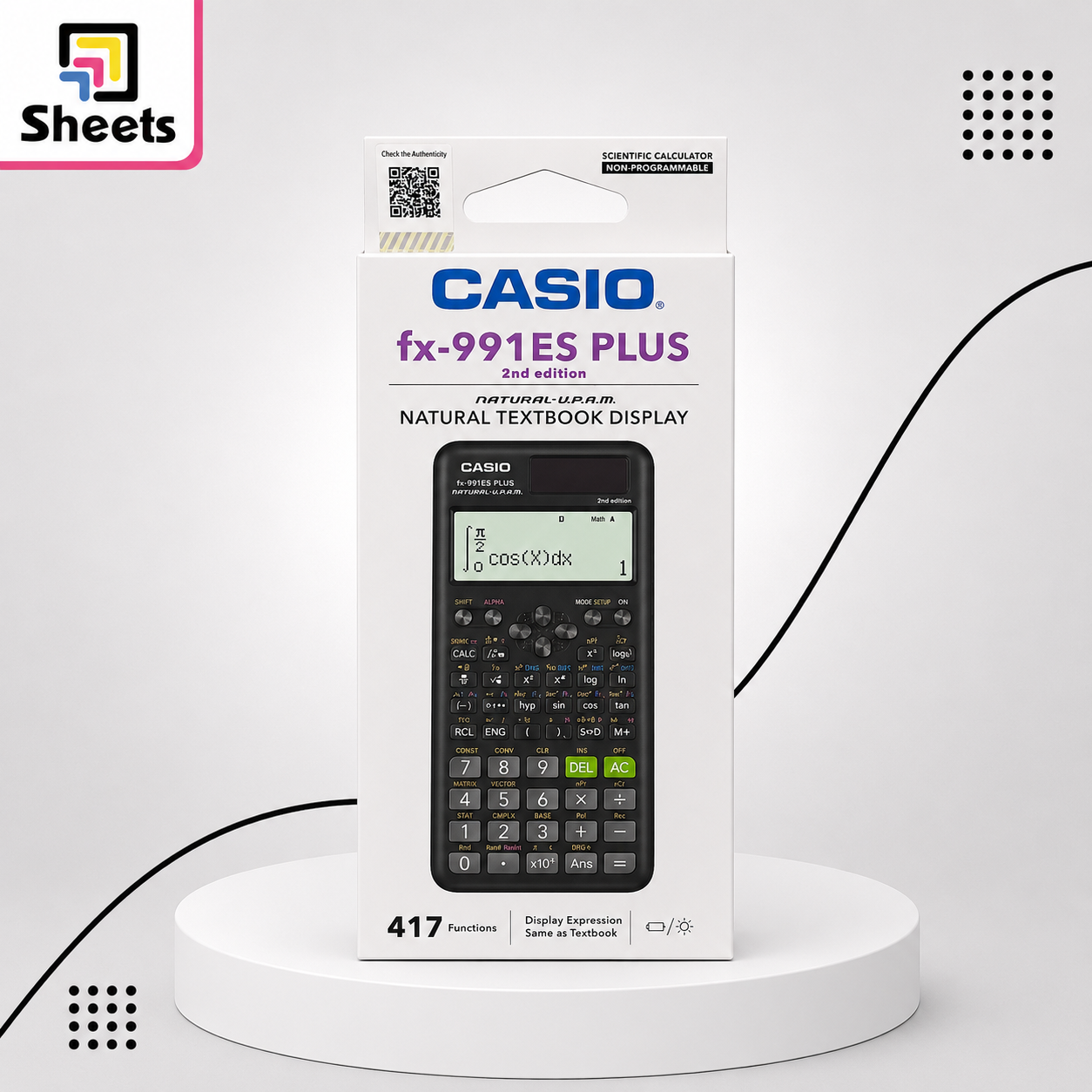 8651 - ( كود 8651 ) - ( القسم ادوات مكتبية ) - ( الصنف Casio fx-991Es Calculator Plus ) سعر البيع 1250 Casio fx-991ES PLUS Scientific Calculator | Black - Image 1