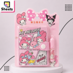 My Melody Capsule Lock Notebook with Pen – Pink