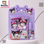 Kuromi Capsule Lock Notebook with Pen – Purple