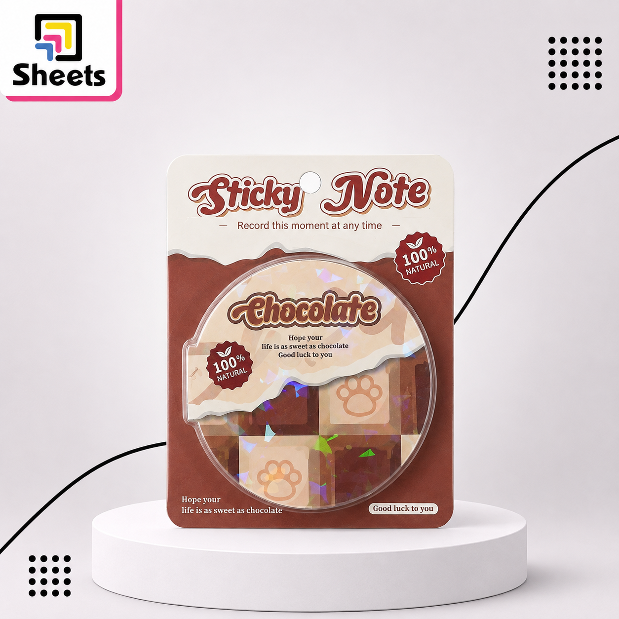 9494 - ( كود 9494 ) - ( القسم ادوات مكتبية ) - ( الصنف نوت سلك مجسمه 8271 ) سعر البيع 45 (4) Round Chocolate 3D Sticky Notes – Brown - Image 1