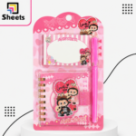 Pink Labubu Sticky Notes Set with Mini Notebook & Pen