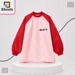 Panda Waterproof Mesh Kids Apron – Pink & Red - Image 2