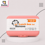 Large 3L Banana 5×1 Lunch Box – Salmon Pink