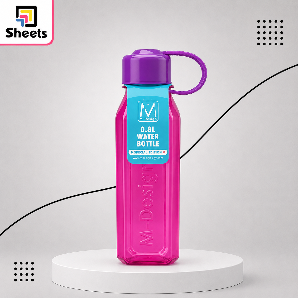 ChatGPT Image Aug 16, 2026, 10_42_12 AM M.Design 800ml Transparent Pink & Orange Water Bottle - Image 1