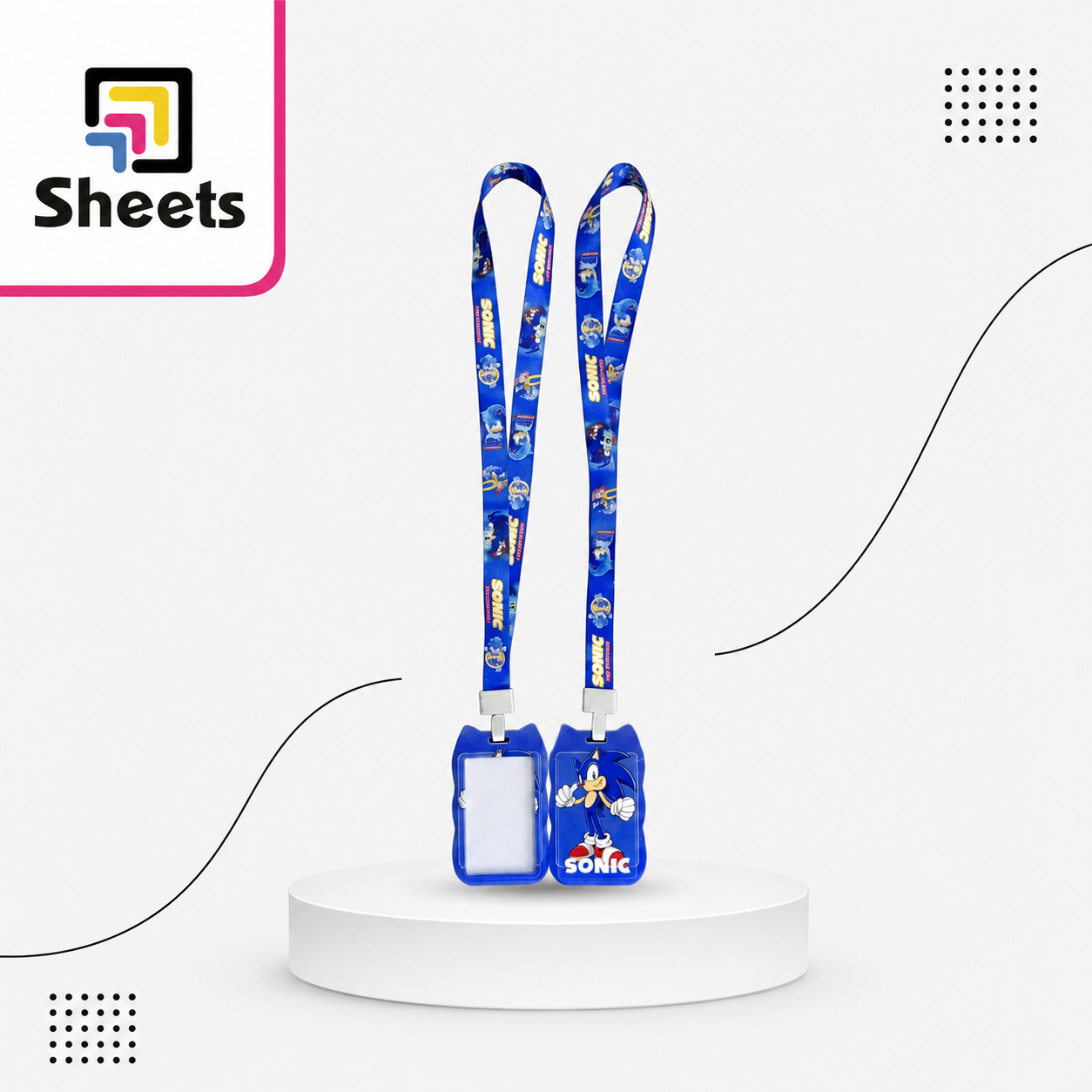 ChatGPT Image Aug 2, 2026, 11_57_59 AM Sonic Character Vertical ID Card Holder with Printed Lanyard - Image 1