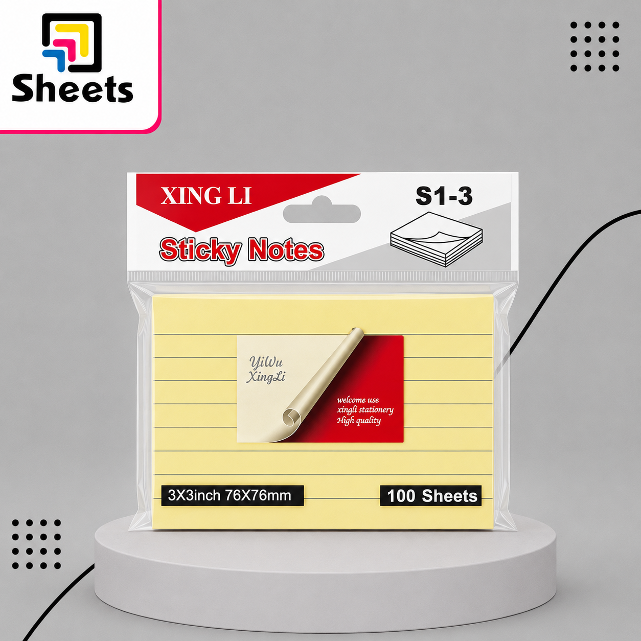 ChatGPT Image Aug 9, 2026, 10_15_10 AM S1-3 Lined Sticky Notes | 100 Sheets - Image 1