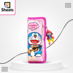 Doraemon Triple Pencil Case with Charm – Pink