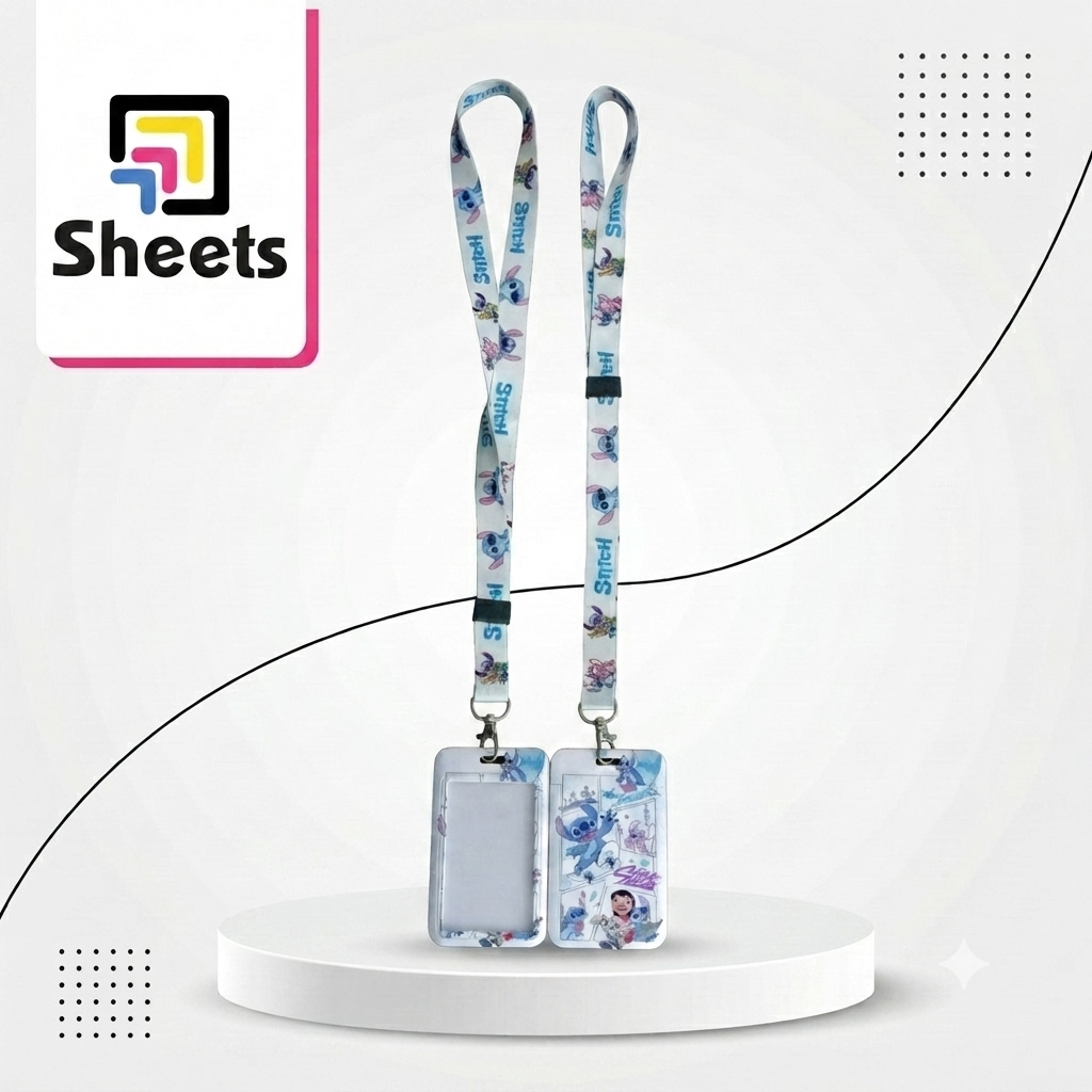 Gemini_Generated_Image_wdun06wdun06wdun Stitch Character Vertical ID Card Holder with Printed Lanyard - Image 1