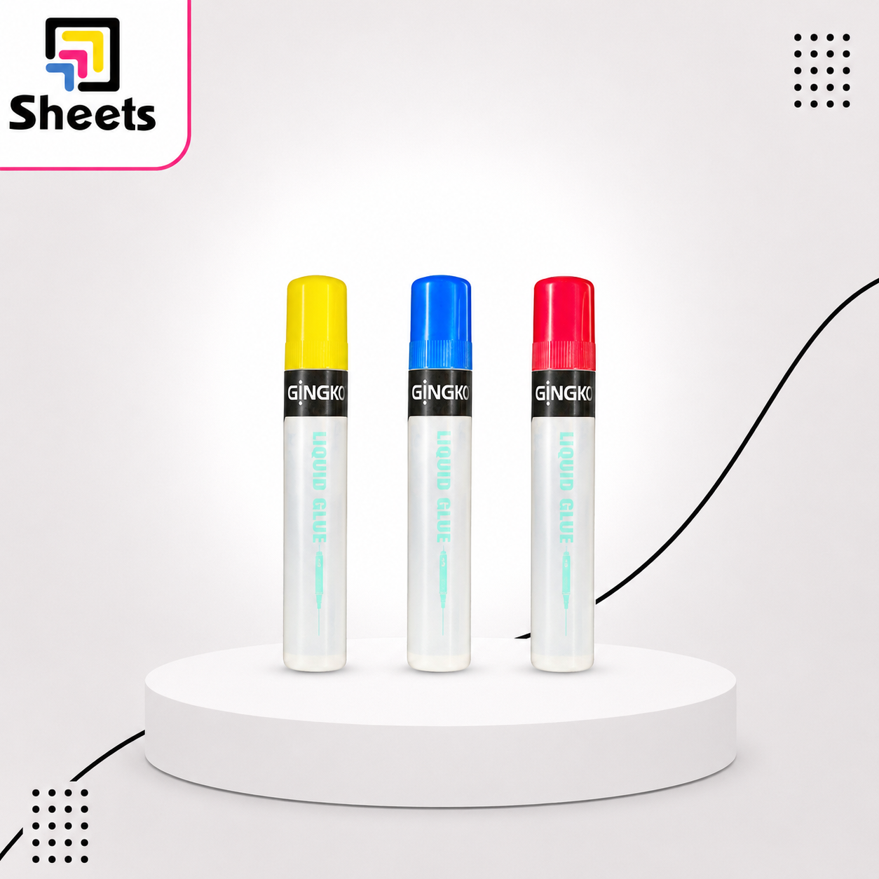 10328 - ( كود 10328 ) - ( القسم ادوات مكتبية ) - ( الصنف liquid glue GINGKO 30g ) سعر البيع 15 (4) GINGKO Liquid Glue – 3 Colors - Image 1
