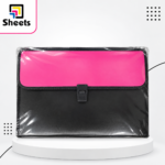 12-Pocket Document Organizer Bag – Pink & Black