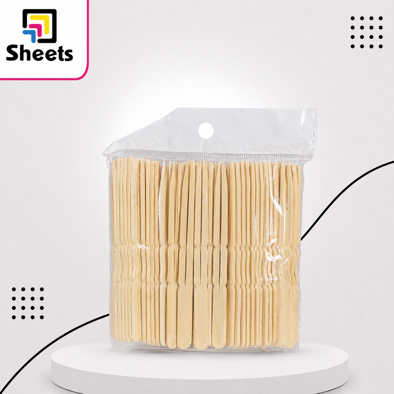 10495 - ( كود 10495 ) - ( القسم ادوات مكتبية ) - ( الصنف شوك فواكهه خشب ) سعر البيع 35 Wooden Fruit Forks – Disposable Picks Pack - Image 1