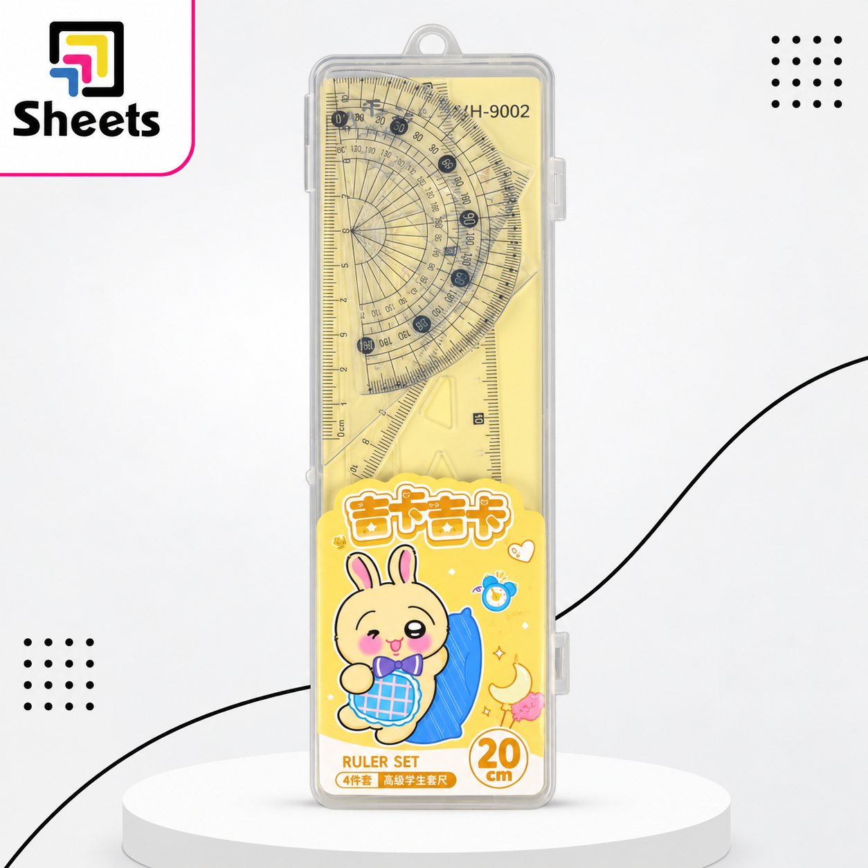 10504 - ( كود 10504 ) - ( القسم ادوات مكتبية ) - ( الصنف Rulers and geometry sets 20cm 4pcs ) سعر البيع 20 20cm Ruler & Geometry Set – 4 Pieces - Image 1
