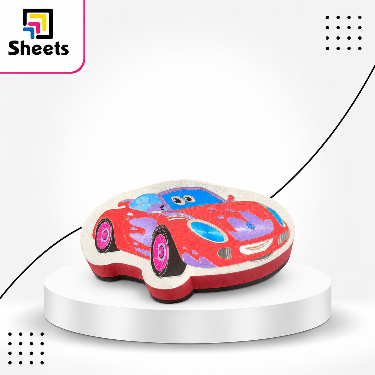 10549 - ( كود 10549 ) - ( القسم ادوات مكتبية ) - ( الصنف whiteboard eraser learn new ) سعر البيع 25 Car-Shaped Whiteboard Eraser - Image 1