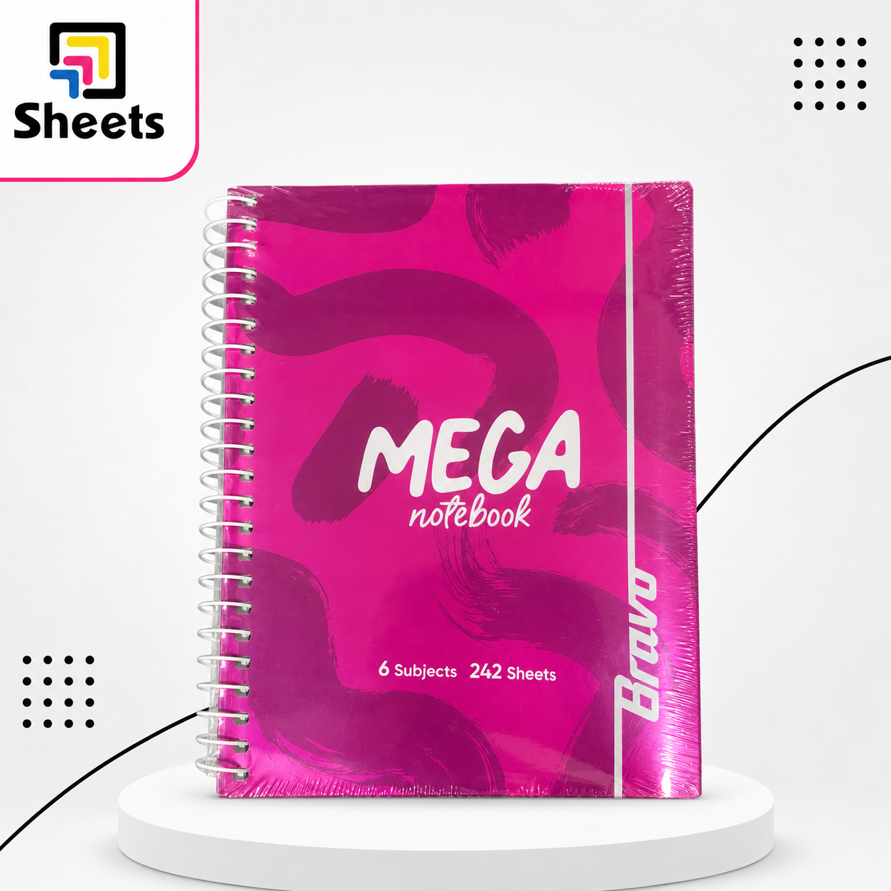 10588 - ( كود 10588 ) - ( القسم ادوات مكتبية ) - ( الصنف Mega 6 Subjects 242 sheets copybook small ) سعر البيع 130 Mega 6-Subject Spiral Notebook – 242 Sheets – Small - Image 1