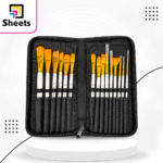 Professional Art Paint Brush Set with Zipper Pouch – 15 Pieces - Image 2