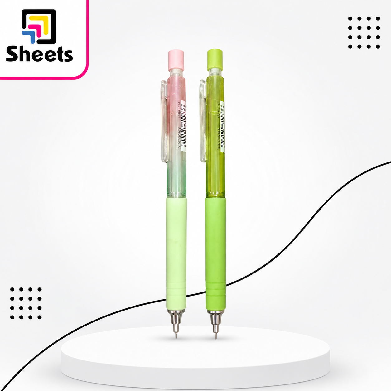 10600 - ( كود 10600 ) - ( القسم ادوات مكتبية ) - ( الصنف masmarcu pen 0.7mm ) سعر البيع 60 رصاص Mechanical Pencil 0.7mm – Green & Pink - Image 1