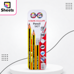Stripe HB Pencil Set – 12 Pieces with Sharpener & Eraser