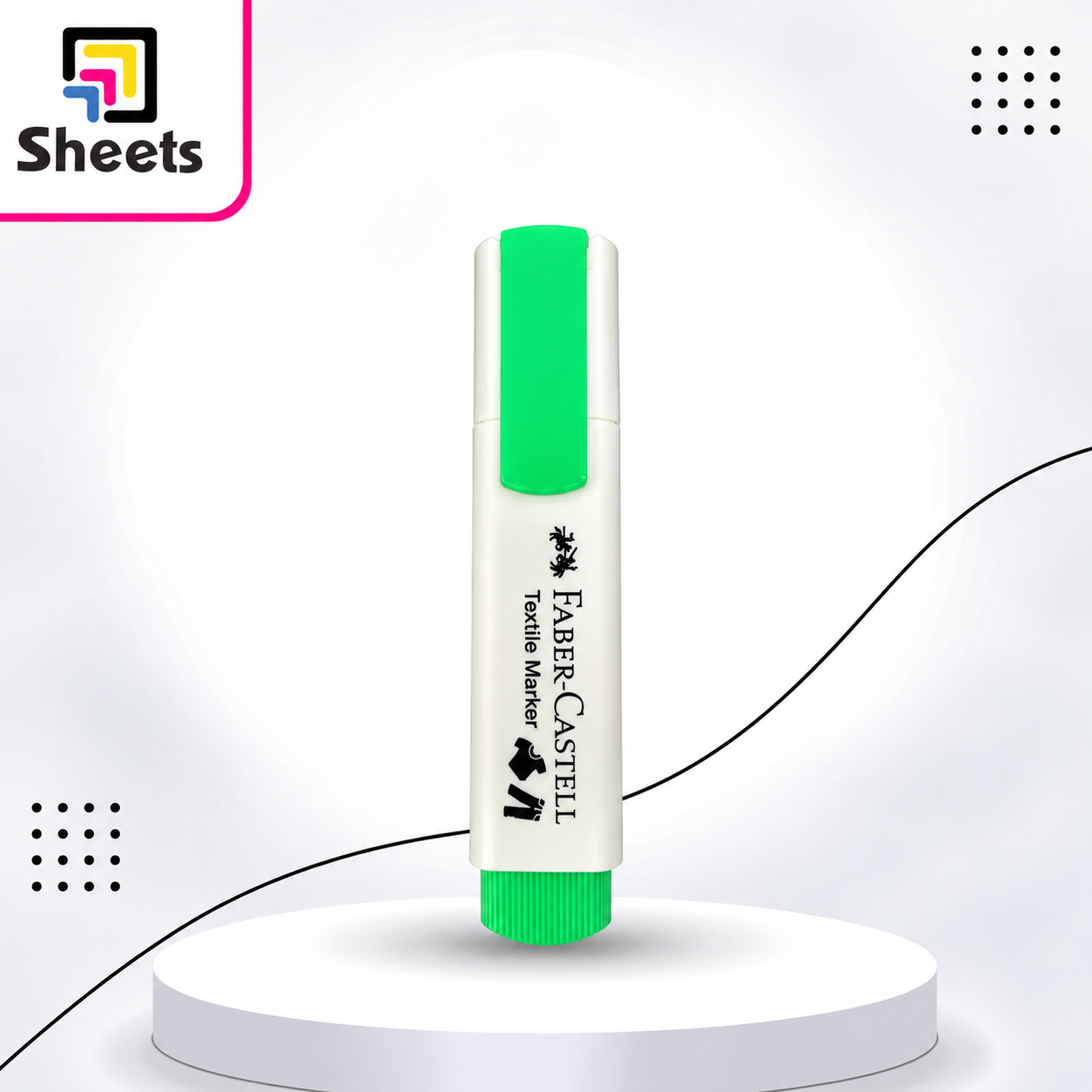2603 - ( كود 4005401595311 ) - ( القسم ادوات مكتبية ) - ( الصنف FC Textile marker - Light green ) سعر البيع 45 fabric Faber-Castell Textile Marker – Green - Image 1