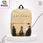Dot Friends Printed Large Backpack – Beige