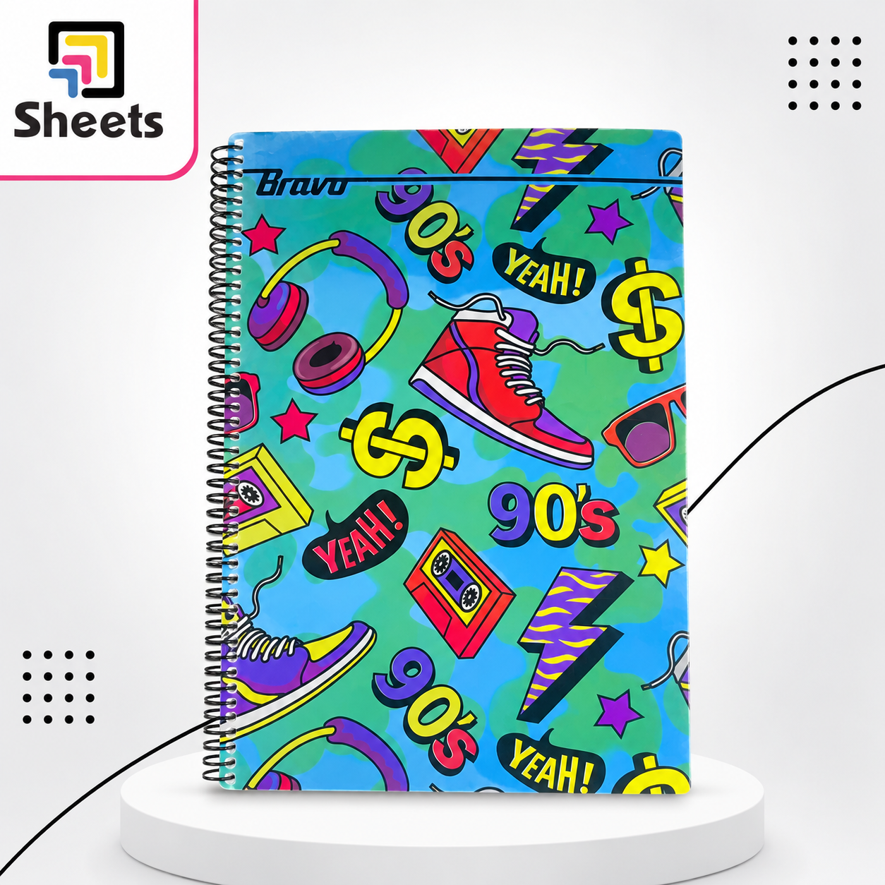 503 - ( كود 503 ) - ( القسم ادوات مكتبية ) - ( الصنف Bravo A4 silk 80 sheets ) سعر البيع 55 Bravo A4 Silk 80 Sheets Notebook – Blue Printed Cover - Image 1