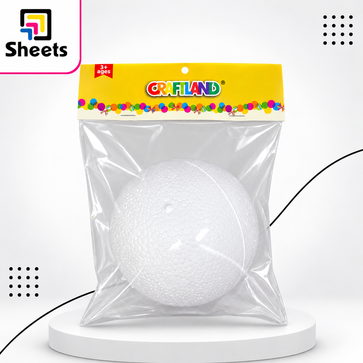 5438 - ( كود 5060532971075 ) - ( القسم ادوات مكتبية ) - ( الصنف Craft Land Foam Ball (1) ) سعر البيع 45 Craft Land Foam Large Ball – 1 Piece - Image 1