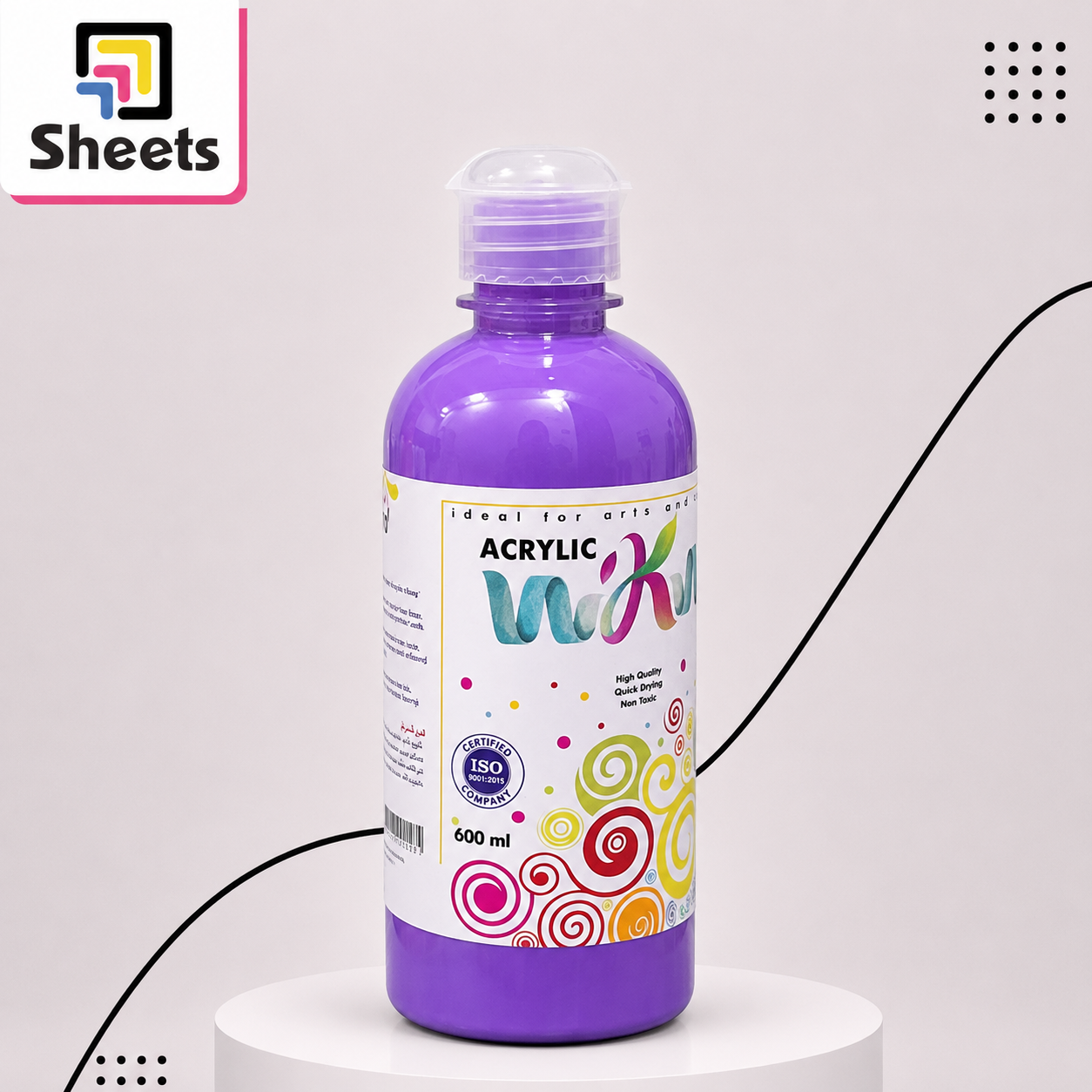 6058 - ( كود 6058 ) - ( القسم ادوات مكتبية ) - ( الصنف WKW Bottle 600ML Acrylic Colors ) سعر البيع 170 (3) WKW Bottle 600ML Acrylic Colors (Purple) - Image 1