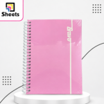 Bravo Hard Cover 5-Subject Notebook – 186 Sheets (Pink)