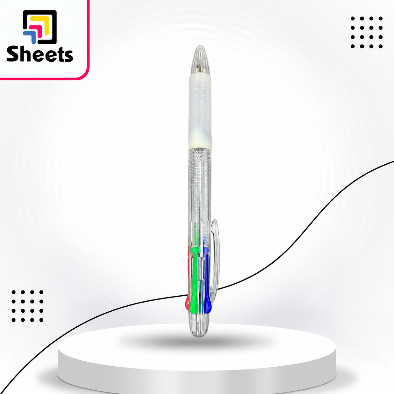 6709 - ( كود 6934153180033 ) - ( القسم ادوات مكتبية ) - ( الصنف Ball Pen 4 Colors 8003 ) سعر البيع 20 Ball Pen 4 Colors - Image 1