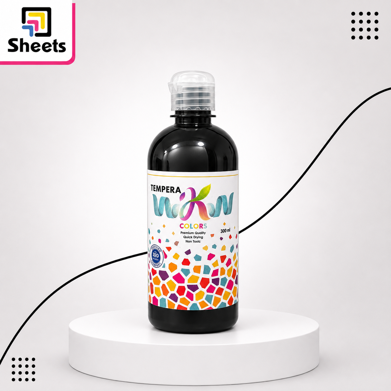6779 - ( كود 6779 ) - ( القسم ادوات مكتبية ) - ( الصنف WKW Bottle 300ML Poster Colors ) سعر البيع 65 WKW 300ML Bottle Poster (Black) - Image 1