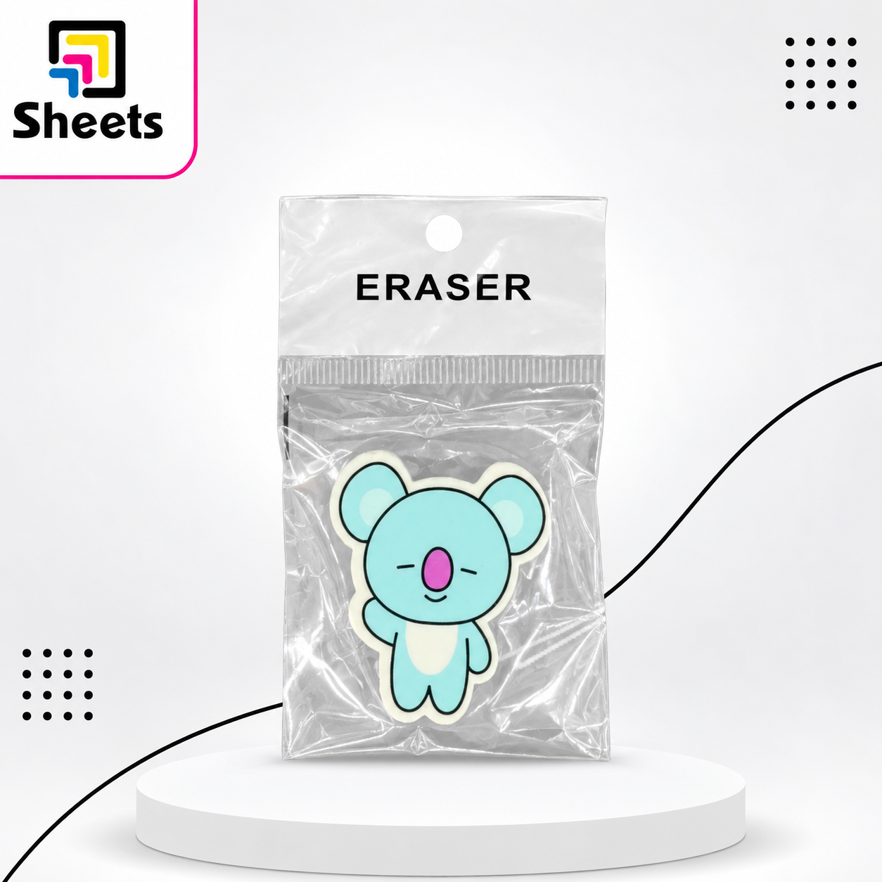 9586 - ( كود 9586 ) - ( القسم ادوات مكتبية ) - ( الصنف استيكه k1 ) سعر البيع 10 (3) K1 Cute Koala Eraser – Baby Blue - Image 1