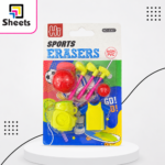 Sports Shaped Erasers Set – Assorted Designs