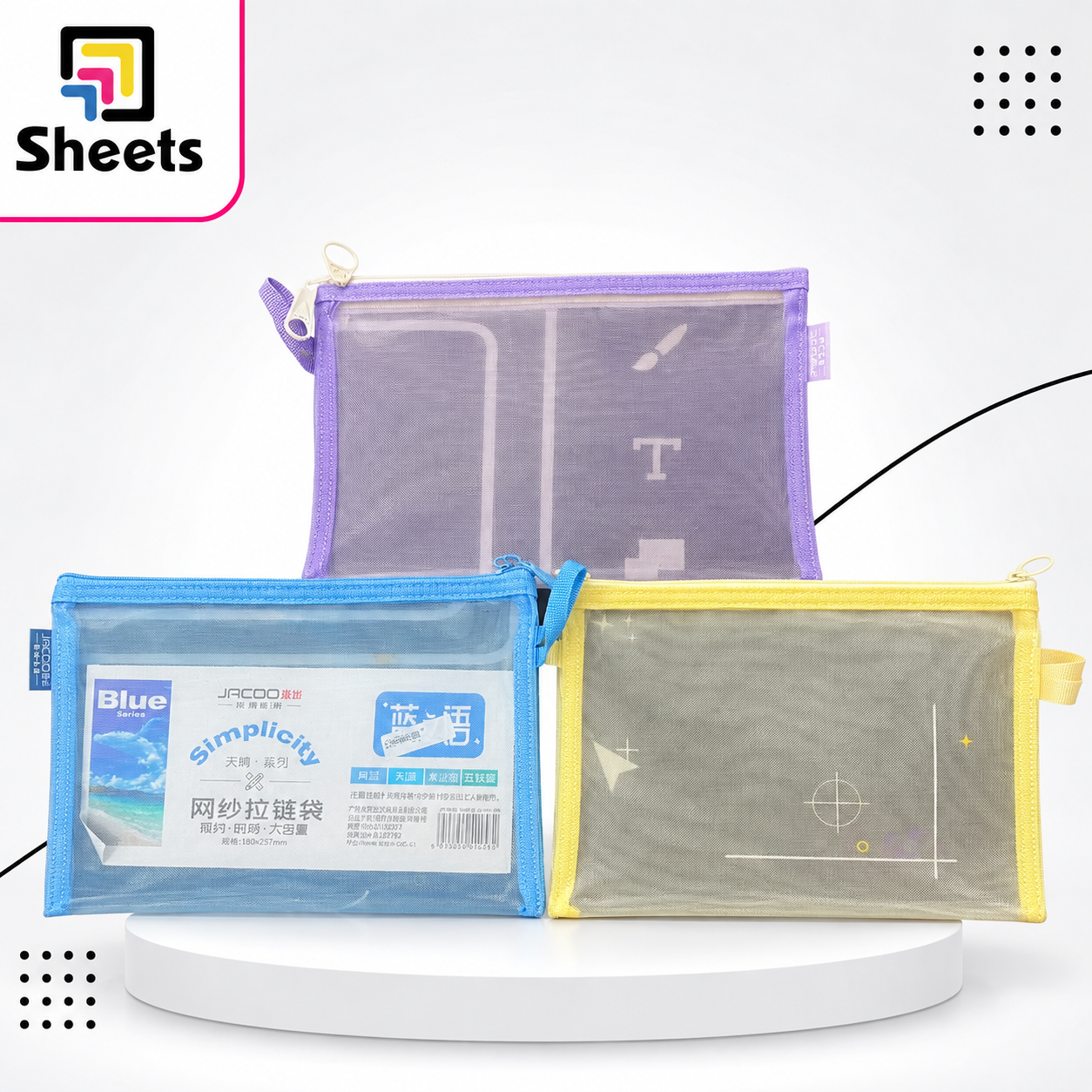 ChatGPT Image Sep 27, 2026, 12_36_57 PM A5 Transparent Mesh Zipper Pouch – Assorted Colors - Image 1