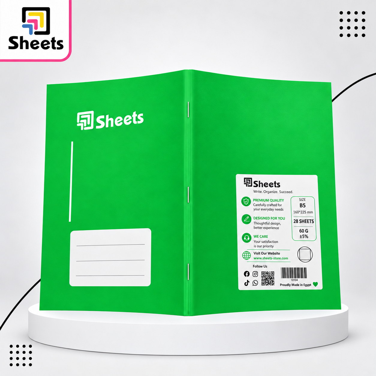 ChatGPT Image Sep 28, 2026, 01_33_13 PM Sheets Lined Notebook A5 – 28 Sheets (Green) - Image 1