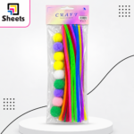 Craft Glitter Pipe Cleaners & Pom Poms Set