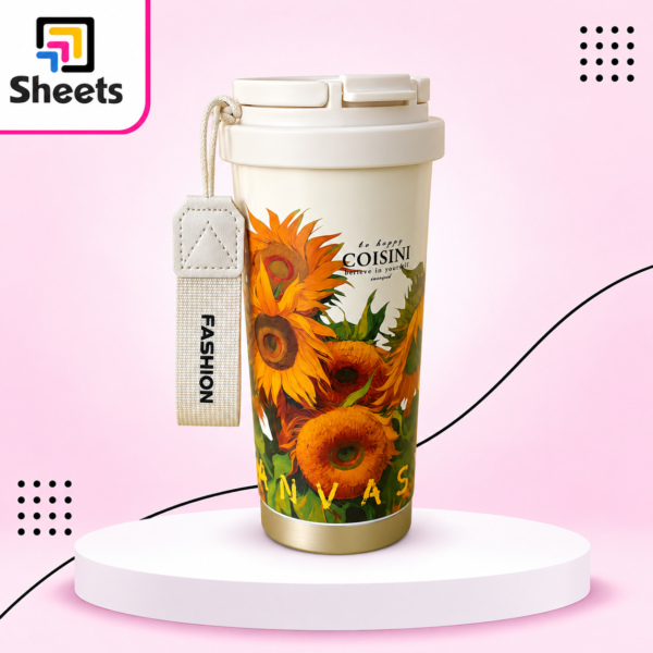 COISINI Sunflower Thermal Mug – 520ml – Cream