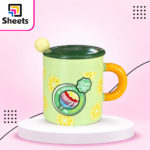 Chupa Chups Lemon Porcelain Mug with Lid – Light Green
