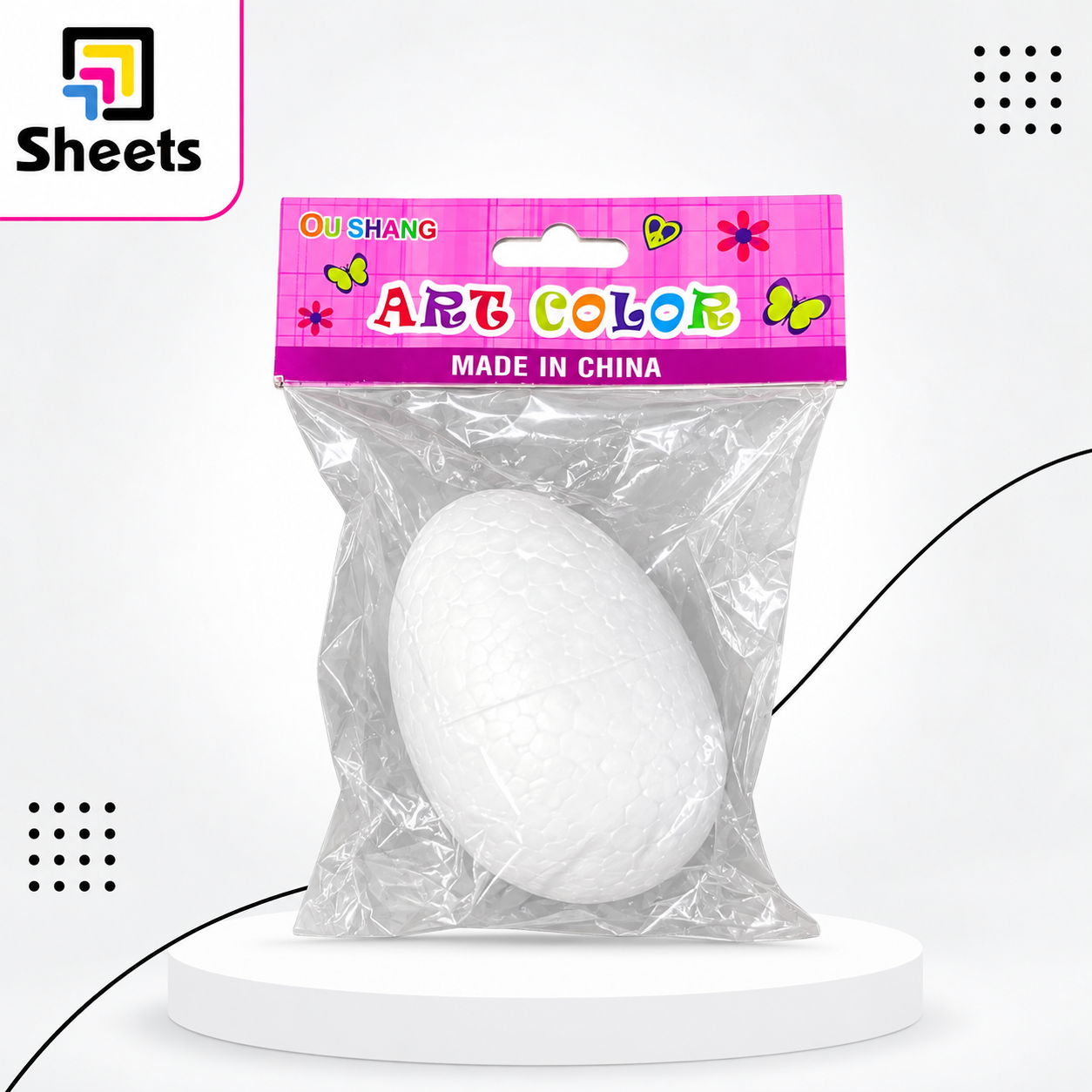 5442 - ( كود 550605 ) - ( القسم ادوات مكتبية ) - ( الصنف Foam Ball - Egg ) سعر البيع 25 Foam Egg for Arts & Crafts – White - Image 1